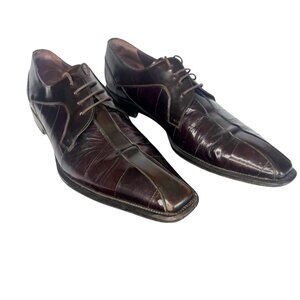 Mezlan Mens Dark Brown Lace Up Square Toe Dress Shoes Spain Size 11